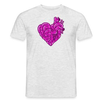 Cœur Cerveau - T-shirt homme - gris chiné - Devant - AI Model Male 178 dark (178cm)