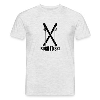 Born To Ski - Men's T-Shirt - heather grey - Front - AI Model Male 178 dark (178cm)