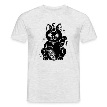 Maneki Neko Gotik - Männer T-Shirt - Grau meliert - Vorne - AI Model Male 178 dark (178cm)