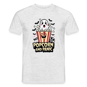 Popcorn et conception de panique - T-shirt homme - gris chiné - Devant - AI Model Male 178 dark (178cm)
