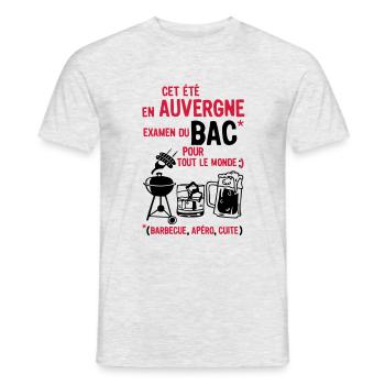 Auvergne tray aperture cooked barbecue beer - Men's T-Shirt - heather grey - Front - AI Model Male 178 dark (178cm)