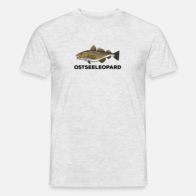 Dorsch Kabeljau Ostseeleopard Geschenk Angler - Männer T-Shirt - Grau meliert