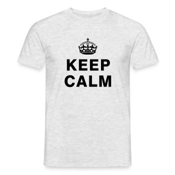 KEEP CALM - Männer T-Shirt - Grau meliert - Vorne - AI Model Male 178 dark (178cm)