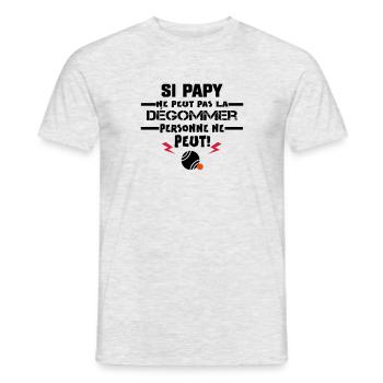 PERSONNE PEUT à PART PAPY à la pétanque - T-shirt homme - gris chiné - Devant - AI Model Male 178 dark (178cm)