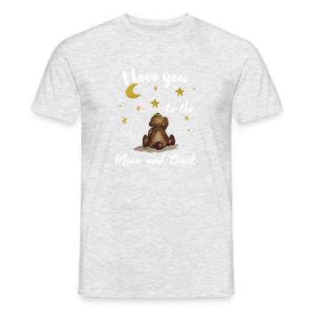 je t'aime à la lune et en arrière les petites étoiles d'ours - T-shirt homme - gris chiné - Devant - AI Model Male 178 dark (178cm)