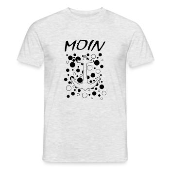 Moin Anker Kapitän - Männer T-Shirt - Grau meliert - Vorne - AI Model Male 178 dark (178cm)