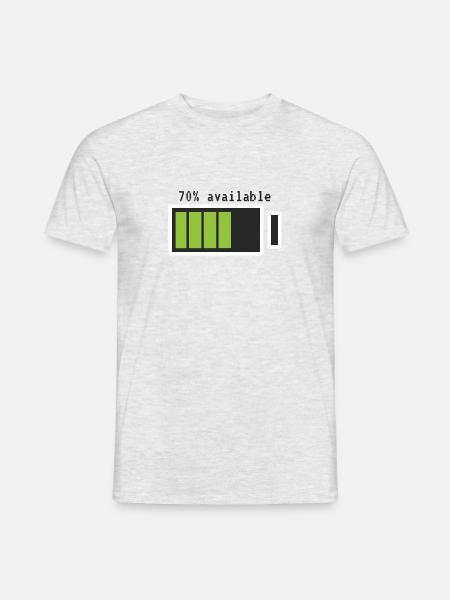 Batterie Handy Geschenk Akku Party Spruch Computer - Männer T-Shirt - Grau meliert