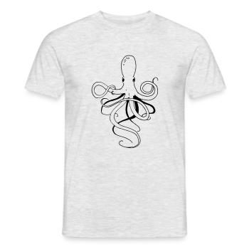Krake - Männer T-Shirt - Grau meliert - Vorne - AI Model Male 178 dark (178cm)