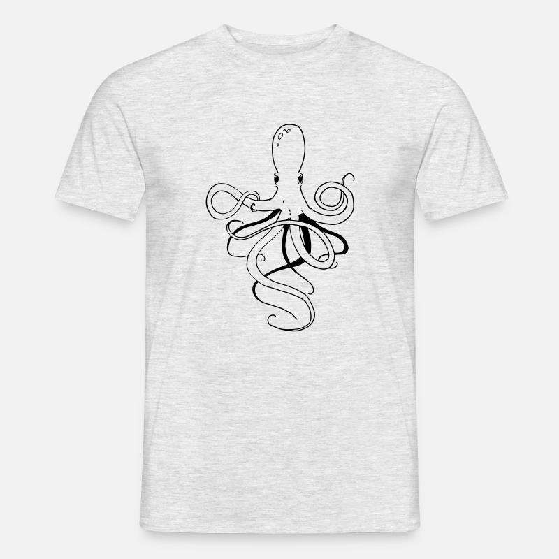 Krake - Männer T-Shirt - Grau meliert