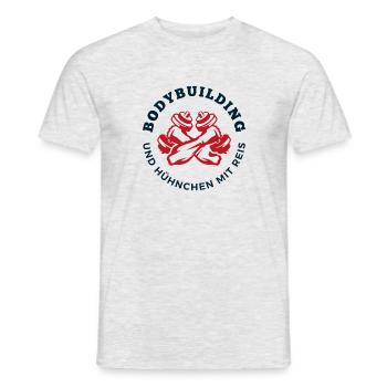Hühnchen mit Reis 2 - Männer T-Shirt - Grau meliert - Vorne - AI Model Male 178 dark (178cm)