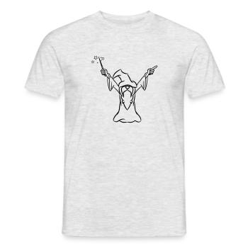 zauberer Zauberhut zauberstab - Männer T-Shirt - Grau meliert - Vorne - AI Model Male 178 dark (178cm)