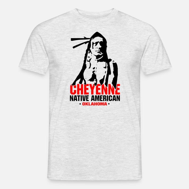 cheyenne native american - Männer T-Shirt - Grau meliert