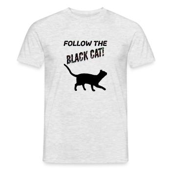 Black Cat - Männer T-Shirt - Grau meliert - Vorne - AI Model Male 178 dark (178cm)