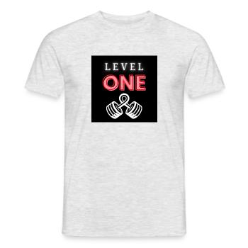 Premier niveau - T-shirt homme - gris chiné - Devant - AI Model Male 178 dark (178cm)