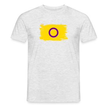 Intersex-Pride-Flagge - Männer T-Shirt - Grau meliert - Vorne - AI Model Male 178 dark (178cm)