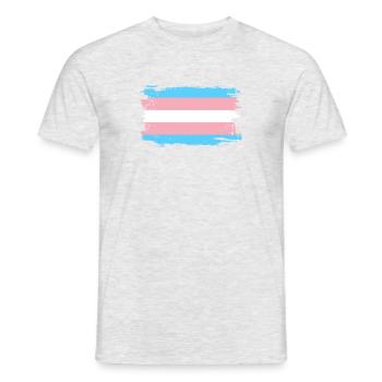 Transgender-Pride-Flagge - Männer T-Shirt - Grau meliert - Vorne - AI Model Male 178 dark (178cm)