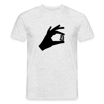 Bitcoin halten - Männer T-Shirt - Grau meliert - Vorne - AI Model Male 178 dark (178cm)