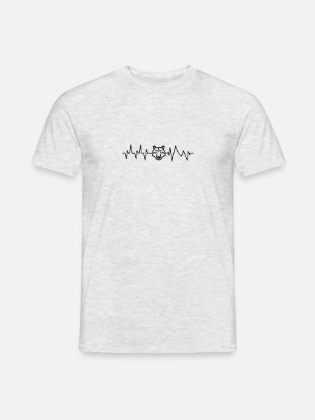 Loup shirt · · · Wolves Loup Dog Heartbeat · Animaux - T-shirt homme - gris chiné
