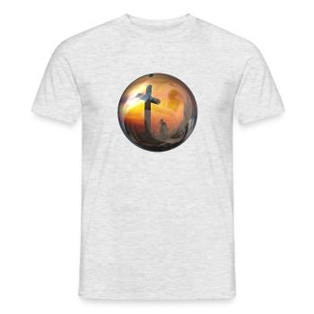 god god church church bible bible wedding wedding sign - Men's T-Shirt - heather grey - Front - AI Model Male 178 dark (178cm)