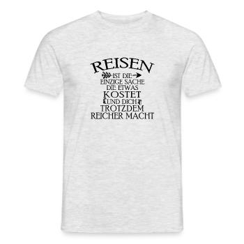 Auf Reisen Gehen Weltreise Reise Geschenk Hobby - Männer T-Shirt - Grau meliert - Vorne - AI Model Male 178 dark (178cm)