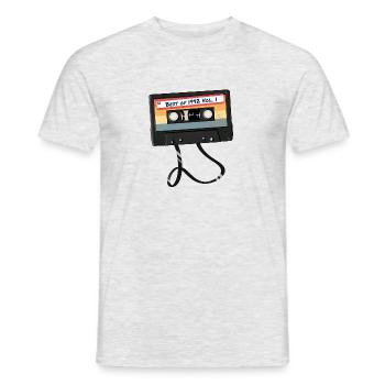 Cassette de musique vintage Année de naissance Best De 1992 - T-shirt homme - gris chiné - Devant - AI Model Male 178 dark (178cm)