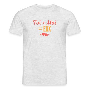 Toi + Moi = Eux - T-shirt homme - gris chiné - Devant - AI Model Male 178 dark (178cm)