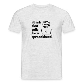 I think that calls for a spreadsheet - Men's T-Shirt - heather grey - Front - AI Model Male 178 dark (178cm)