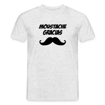 moustache gracias - T-shirt homme - gris chiné - Devant - AI Model Male 178 dark (178cm)