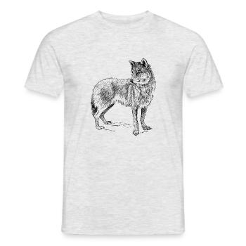 Wolf - Männer T-Shirt - Grau meliert - Vorne - AI Model Male 178 dark (178cm)
