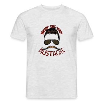 hipster quote never cut mustache floor bezel - Men's T-Shirt - heather grey - Front - AI Model Male 178 dark (178cm)