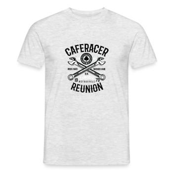 Caferacer Reunion - Men's T-Shirt - heather grey - Front - AI Model Male 178 dark (178cm)