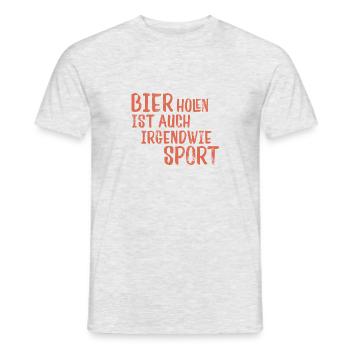buveur de bière sportive - T-shirt homme - gris chiné - Devant - AI Model Male 178 dark (178cm)