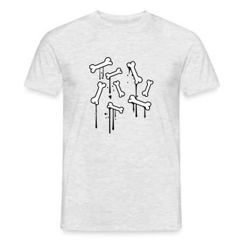graffiti drops bones pattern dead many skeleton - Men's T-Shirt - heather grey - Front - AI Model Male 178 dark (178cm)