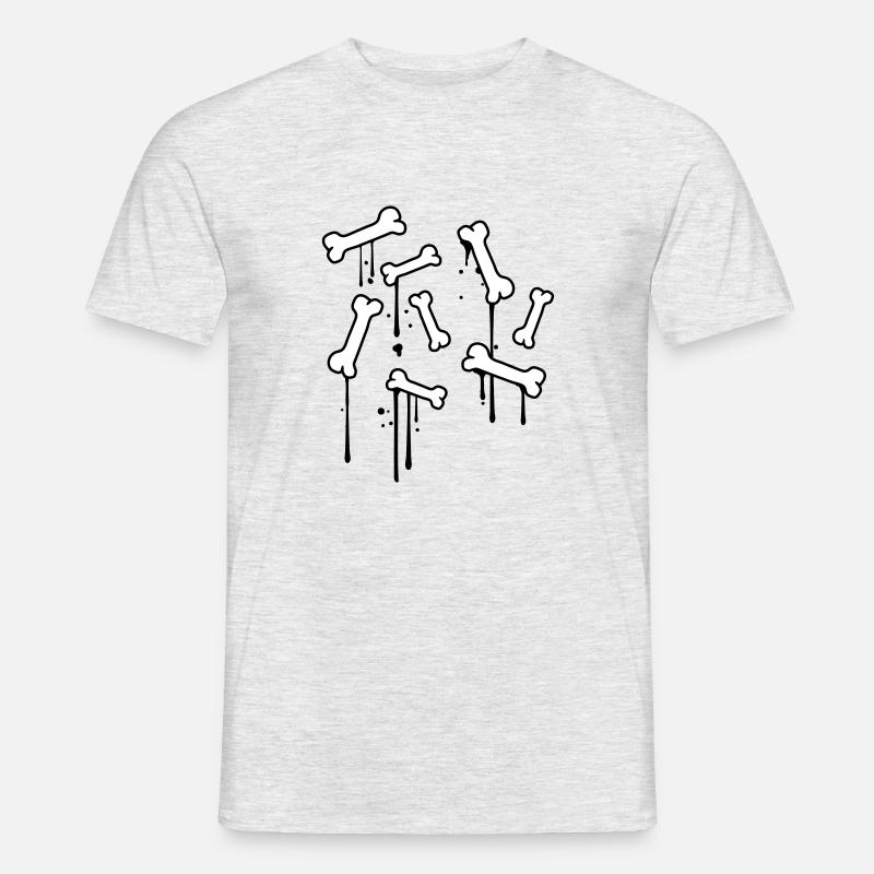 graffiti drops bones pattern dead many skeleton - Men’s T-shirt - heather grey