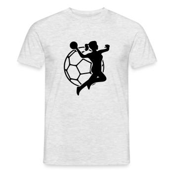 handball woman - Männer T-Shirt - Grau meliert - Vorne - AI Model Male 178 dark (178cm)