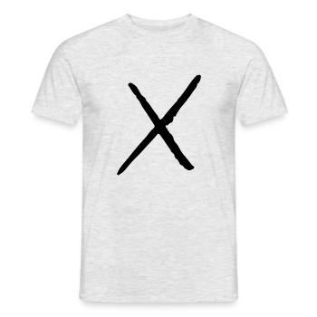 X - Men's T-Shirt - heather grey - Front - AI Model Male 178 dark (178cm)