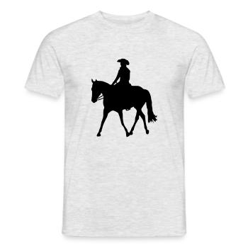 Westernreiter im Jog - Männer T-Shirt - Grau meliert - Vorne - AI Model Male 178 dark (178cm)