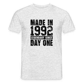 Hergestellt 1992, legendär seit dem ersten Tag - Männer T-Shirt - Grau meliert - Vorne - AI Model Male 178 dark (178cm)