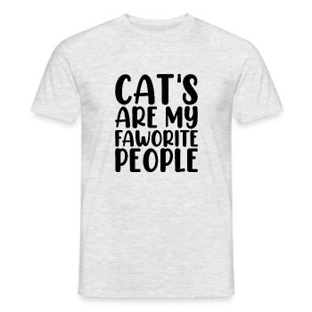 Cats Are My Favorite People - T-shirt homme - gris chiné - Devant - AI Model Male 178 dark (178cm)