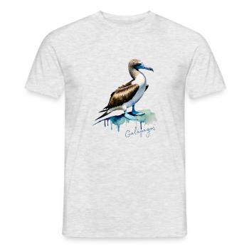 Fou à pieds bleus des îles Galápagos - T-shirt homme - gris chiné - Devant - AI Model Male 178 dark (178cm)
