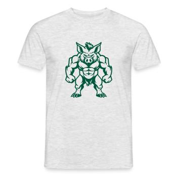 Bande dessinée Sanglier - T-shirt homme - gris chiné - Devant - AI Model Male 178 dark (178cm)