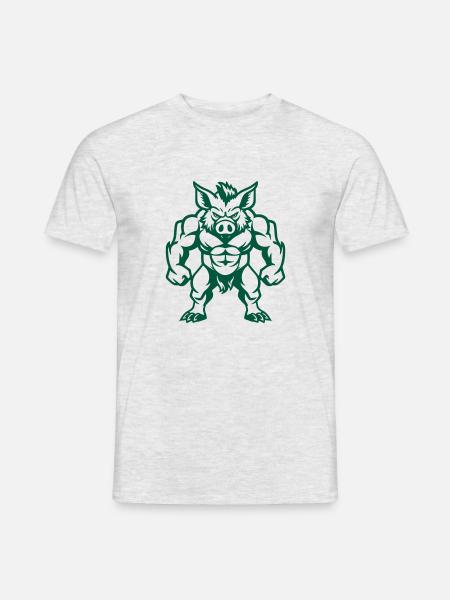 Wild Boar Comic - Men's T-Shirt - heather grey