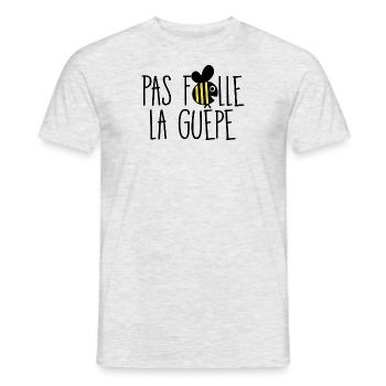 Pas folle la guêpe - T-shirt homme - gris chiné - Devant - AI Model Male 178 dark (178cm)