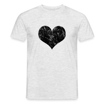 Black Heart - Men's T-Shirt - heather grey - Front - AI Model Male 178 dark (178cm)