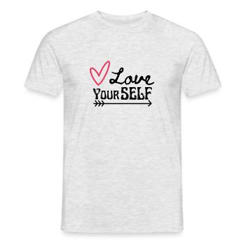 Love your self - T-shirt homme - gris chiné - Devant - AI Model Male 178 dark (178cm)