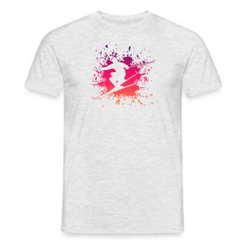 Skiing Splash ski skiing - Männer T-Shirt - Grau meliert - Vorne - AI Model Male 178 dark (178cm)