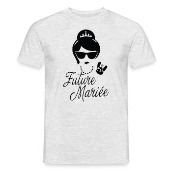 Enterrement de vie de garçon EVG Staff Marié Drôle - T-shirt homme - gris chiné - Devant - AI Model Male 178 dark (178cm)