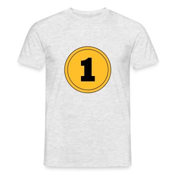 Nummer 1 - Männer T-Shirt - Grau meliert - Vorne - AI Model Male 178 dark (178cm)
