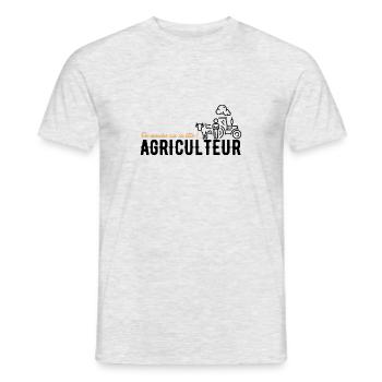 Agriculteurs français - T-shirt homme - gris chiné - Devant - AI Model Male 178 dark (178cm)