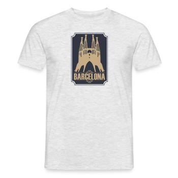 Silhouette Barcelona Urlaub Kirche Geschenk Meer - Männer T-Shirt - Grau meliert - Vorne - AI Model Male 178 dark (178cm)